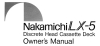 Nakamichi LX-5-Owners-Manual